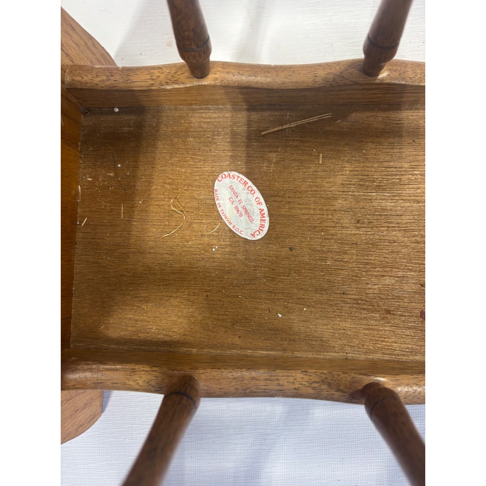 Vintage Hand Painted Mushroom Wood Magazine Rack Cottagecore Spindle Caddy 15in - Picture 7 of 9